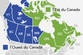 Canada flotte et concessionnaires carte