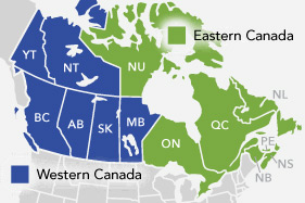Canada fleet and dealers map