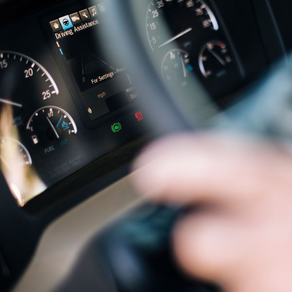 A close-up of onboard safety technology options.