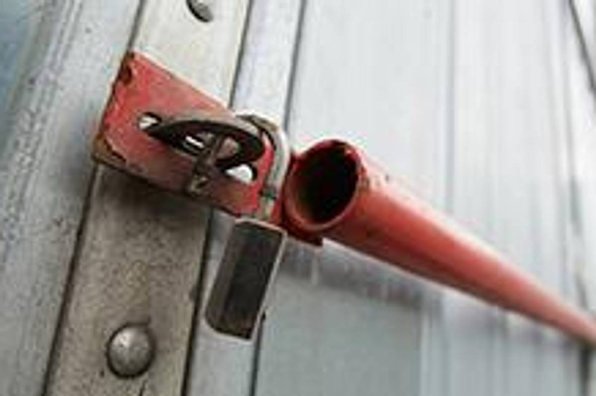 Door with open padlock