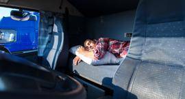 Driver sleeping in truck