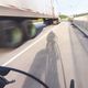 truck driving on hot road in the summer