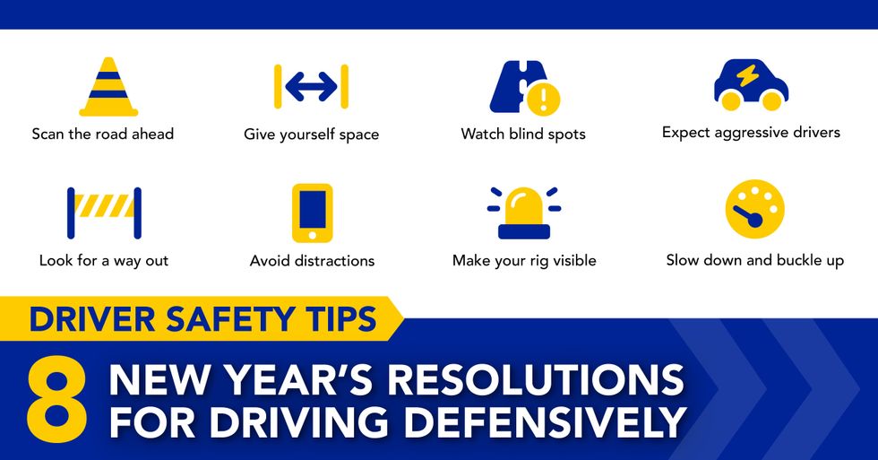 Infographic: 8 New Year's resolutions for driving defensively
