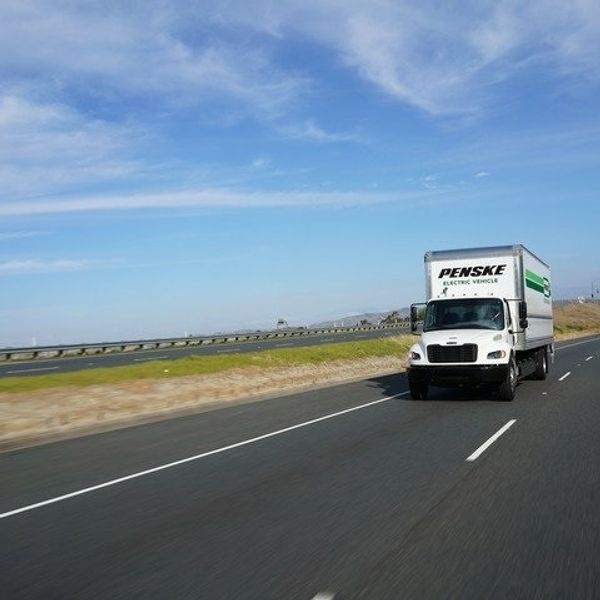 penske electric vehicle on the highway