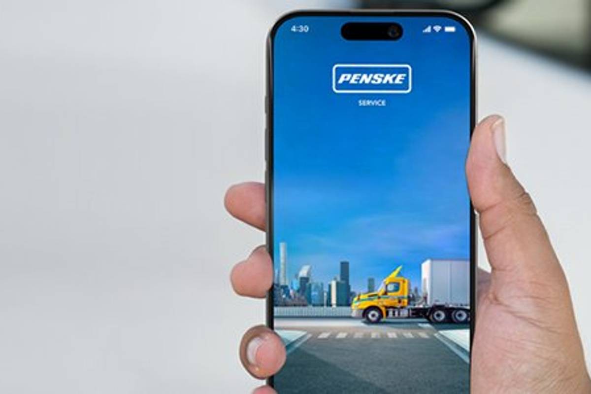 Penske service app displayed on a cell phone screen