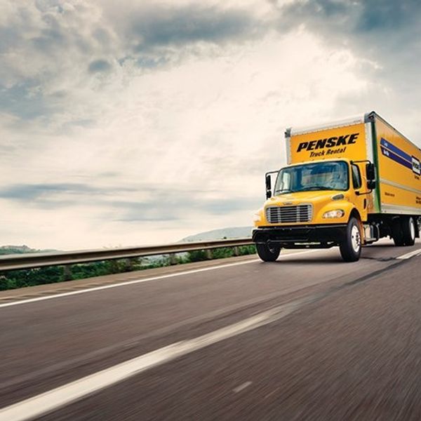 Penske truck on highway