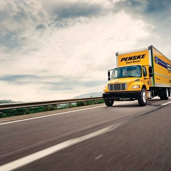 Penske truck on highway