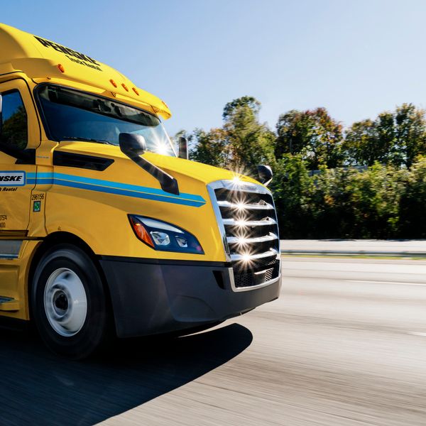 Penske truck on the road