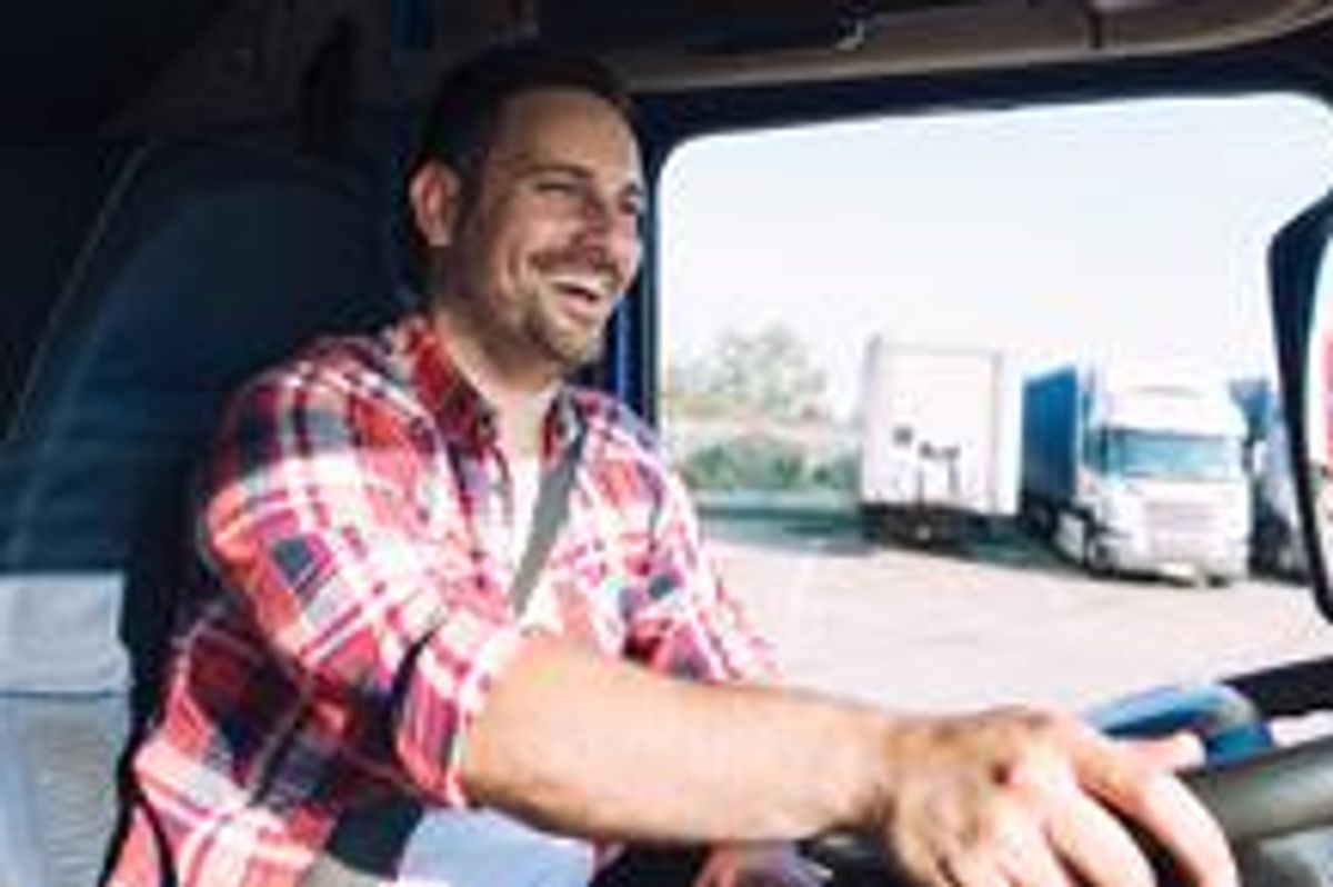 Smiling truck driver