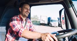 Smiling truck driver