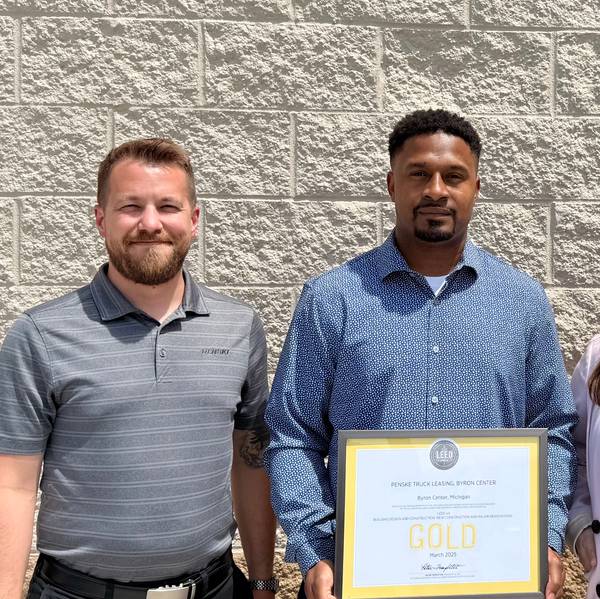 The Penske Truck Leasing location in Byron Center, Michigan, received its LEED (Leadership in Energy and Environmental Design) Gold certification.