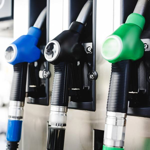 Three fuel dispensers in a row.
