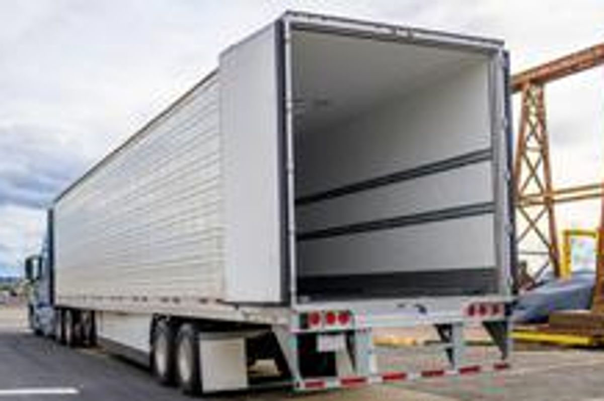 Trailer with open doors
