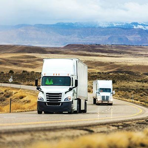 Trucks on the highway