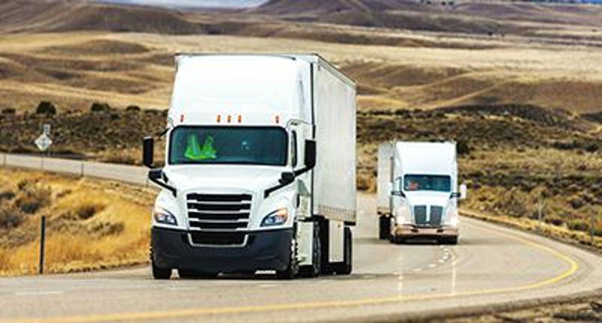 Trucks on the highway