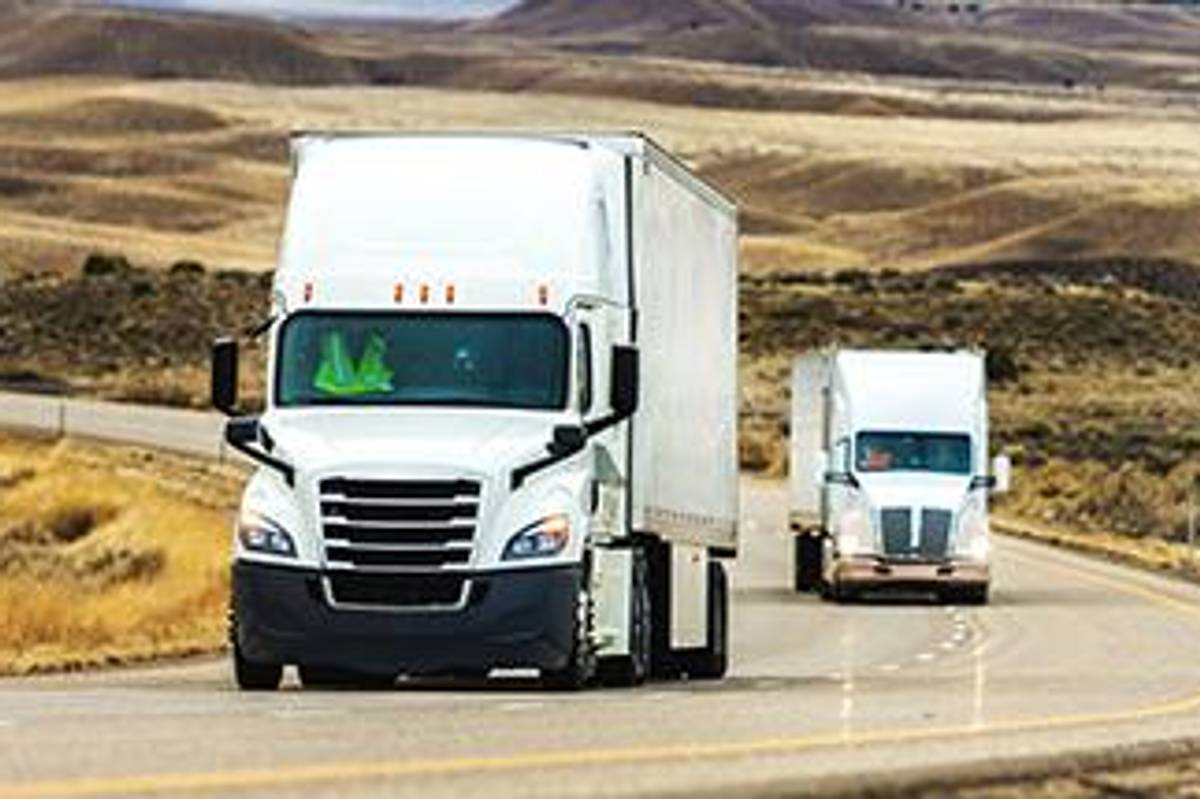 Trucks on the highway