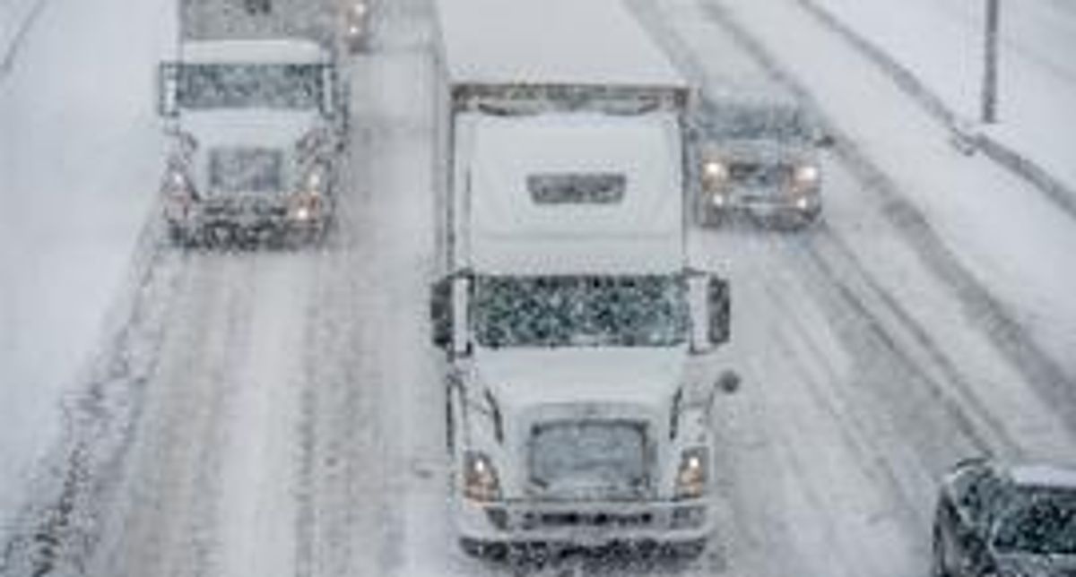 Vehicles driving in winter conditions