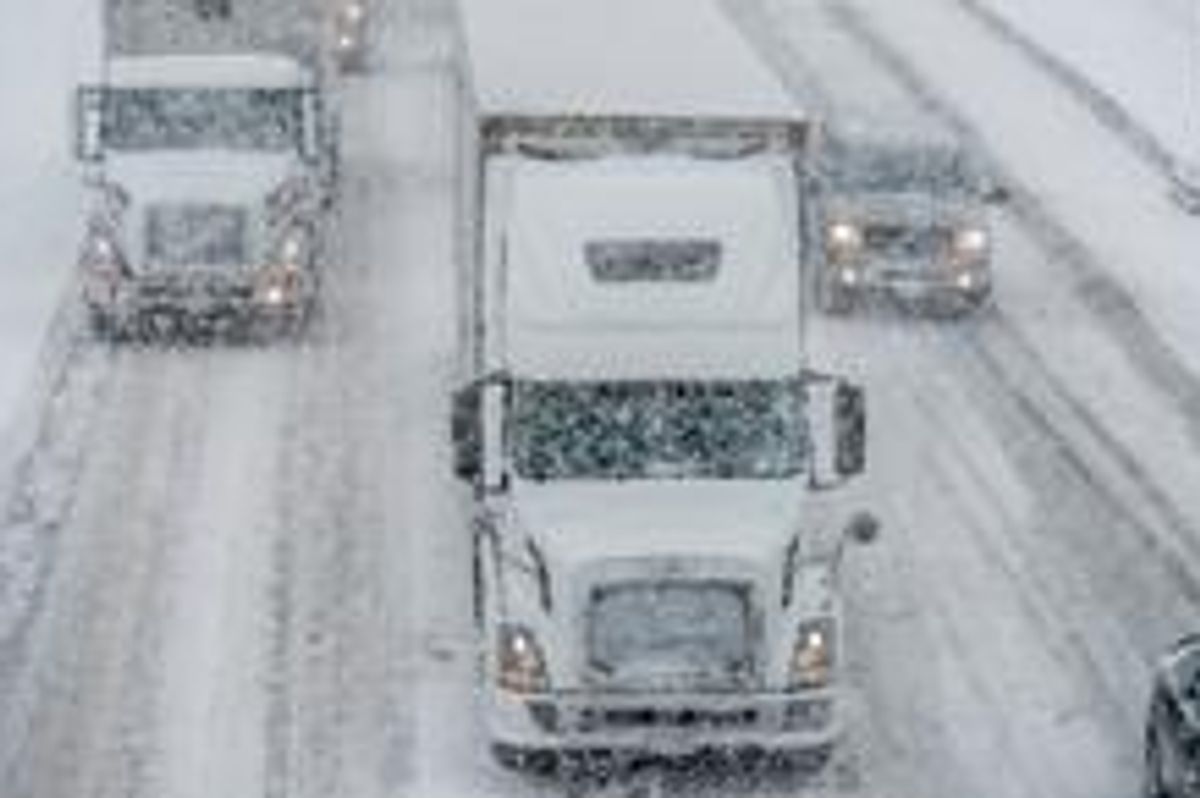 Vehicles driving in winter conditions