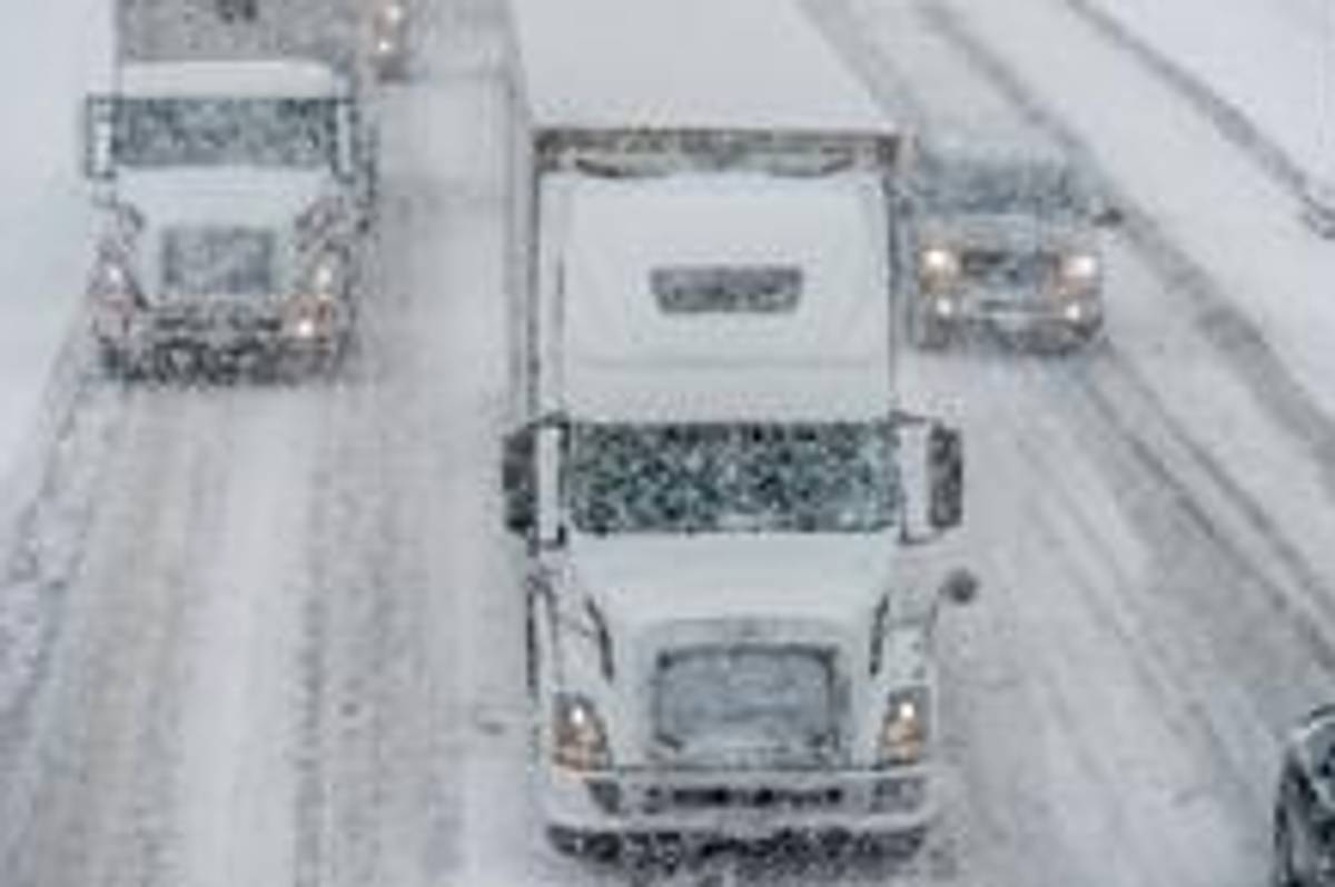 Vehicles driving in winter conditions